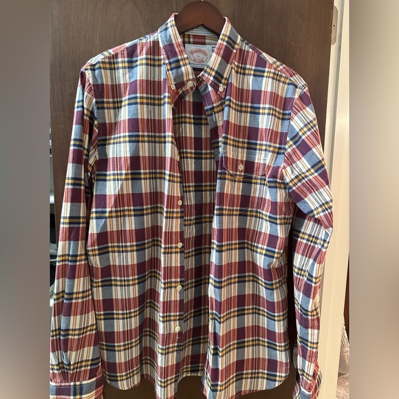Brooks brothers size large red plaid shirt. - Picture 1 of 2